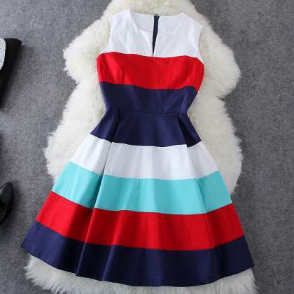 Striped Dress Fashion