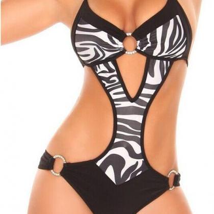 The Golden Leopard Zebra Conjoined Bikini