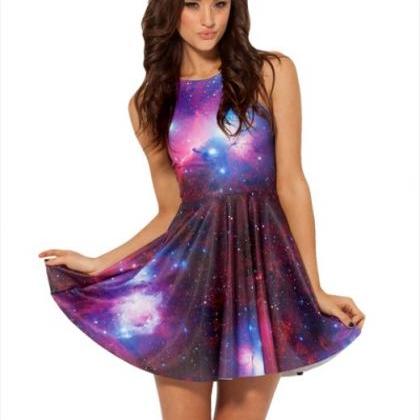 Galaxy Purple Skater Dress Dwerbbb