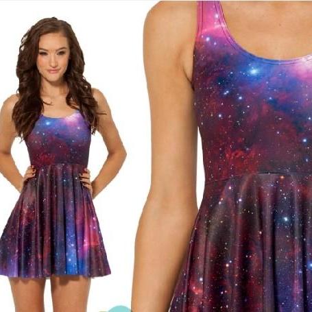 Galaxy Purple Skater Dress..